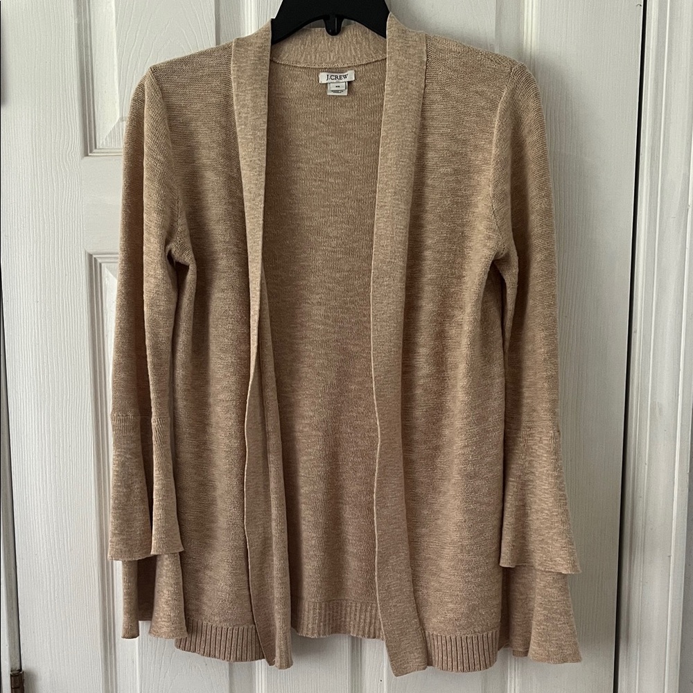 J. Crew Light Brown Open Front Cardigan